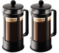 Bodum Kenya - Cafetera, 3 tazas, 0,35 l, color negro (Paquete de 2)