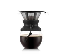 Bodum Para over cafetera, filtro permanente de malla de acero inoxidable, 1.0 l, 8 tazas