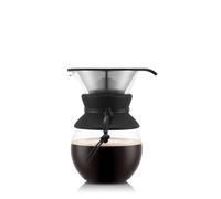 Bodum Para over cafetera, filtro permanente de malla de acero inoxidable, 1.0 l, 8 tazas