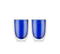 Bodum PAVINA - 2 piezas de vidrio, doble pared, mediano, 0,35 l, 340,2 g, Disney-Stardust, azul