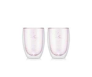 Bodum PAVINA - 2 piezas de vidrio, doble pared, mediano, 0,35 l, 340.2 g, Disney-Stardust, rosa