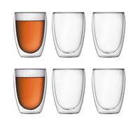 BODUM PAVINA - Juego de 6 Tazas de café aisladas (Cristal, 340 ml)