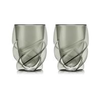 Bodum PAVINA Paris - Juego de 2 vasos de doble pared, color gris transparente, vasos de 270 ml, aptos para lavavajillas, vidrio de borosilicato soplado por la boca
