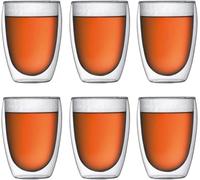 Bodum Pavina - Set de 6 vasos térmicos, 0,35 l, cristal borosilicato, transparentes