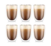 Bodum Pavina - Set de 6 vasos térmicos, 0,35 l, cristal borosilicato, transparentes