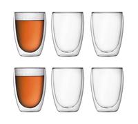 Bodum Pavina - Set de 6 vasos térmicos, 0,35 l, cristal borosilicato, transparentes