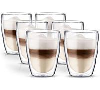 Bodum Pilatus - Juego de 6 Vasos de Doble Pared, Cristal, Transparente, 56 x 56 cm