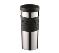 Bodum Travel Mug-Taza de Viaje (0,35 L, Acero Inoxidable) Cristal, Negro, 8.5 cm