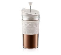 Bodum Travel mug con émbolo y Tapa Extra, Blanco Crema, 350 mililitros