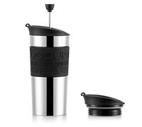 Bodum Travel Press Set - Taza con émbolo y Tapa Extra, 0,35 l, Color Negro