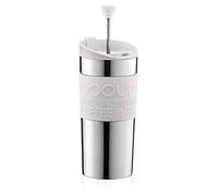 Bodum Travel Press - Taza de Viaje térmica, con émbolo, pequeña, 0,35 l, Color Blanco Crema