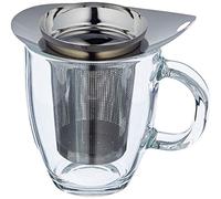 Bodum Yo-Yo Set - Tetera Individual, 0,35 l, Taza de Cristal, Filtro y Tapa de Acero Inoxidable Brillante