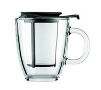 Bodum Yo-Yo Set - Tetera Individual, 0,35 l, Taza de Cristal, Filtro y Tapa plástico, Color Negro