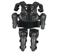 Body Armour Motocicleta para 5-13 Años, Niños Motocross Body Armour Chaleco, Moto Chaqueta Protectora con Rodillera Y Codera, Niños Motocross Gear para Ciclismo, Dirt Bike Gear (Negro)