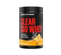 Body Attack Clear Iso Whey Ice Tea Lemon 300 g - Fabricado en Alemania - Aislado de proteína de suero claro - 24 g de proteína y 11.400 mg EAA por batido de suero de leche Iso, sin azúcar ni grasa