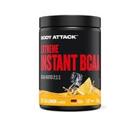 Body Attack - Extreme Instant BCAA Powder, 500g para 38 batidos con 10000 mg de BCAA, delicioso, soluble al instante, vegano, proporción de BCAA 2:1:1 (L-Leucina : L-Valina : L-Isoleucina), té helado