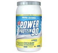 Body Attack Power Protein 90, Crema de Cuajada de Limón, 1 kg, 5 K de proteína en polvo con proteína de suero, L-carnitina y BCAA para el desarollo de los músculos y el fitness