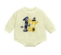Body bébé à Manches Longues en Maille imprimé citrouille Pour Halloween, tenue Mignonne effrayante Pour bébé, Blanco, 12-18 meses