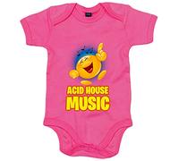 Body bebé Acid House Music - Rosa, Talla única 12 meses