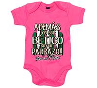 Body bebé además de ser Bético soy un padrazo - Rosa, Talla única 12 meses
