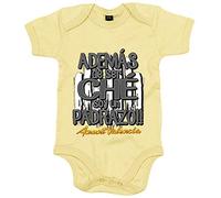 Body bebé además de ser Ché soy un padrazo futbolero de Valencia - Amarillo, Talla única 12 meses