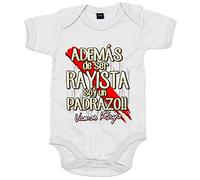 Body bebé además de ser Rayista soy un padrazo futbolero de Vallecas - Blanco, Talla única 12 meses