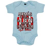 Body bebé además de ser un león soy un padrazo del Athletic - Celeste, Talla única 12 meses