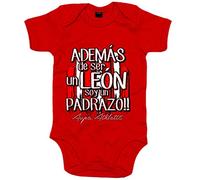 Body bebé además de ser un león soy un padrazo del Athletic - Rojo, Talla única 12 meses