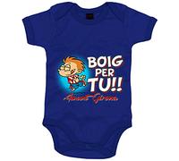 Body bebé Boig per tu amunt Girona - Azul Royal, Talla única 12 meses