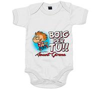 Body bebé Boig per tu amunt Girona - Blanco, Talla única 12 meses