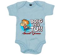 Body bebé Boig per tu amunt Girona - Celeste, Talla única 12 meses
