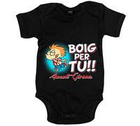 Body bebé Boig per tu amunt Girona - Negro, Talla única 12 meses
