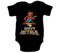 Body bebé Born to Heavy Metal Baby diablillo bebé hacido para el heavy metal - Negro, Talla única 12 meses