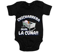 Body bebé Chicharrera desde la cuna para aficionado al fútbol - Negro, Talla única 12 meses