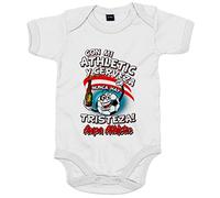 Body bebé con mi Athletic y cerveza nunca hay tristeza para aficionado al fútbol - Blanco, Talla única 12 meses