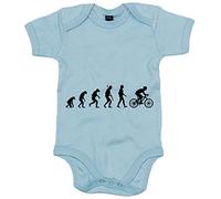 Body bebé Cyclist Evolution la evolución del ciclista ciclismo bicicleta bici - Celeste, Talla única 12 meses
