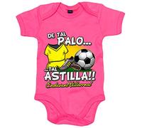 Body bebé De tal palo tal astilla para hijos y padres aficionados al fútbol de Villarreal - Rosa, Talla única 12 meses