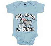 Body bebé del Alba desde la cuna para aficionado al fútbol - Celeste, Talla única 12 meses