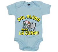 Body bebé del Alcor desde la cuna para aficionado al fútbol - Celeste, Talla única 12 meses