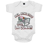 Body bebé del Athletic desde la cuna para aficionado al fútbol - Blanco, Talla única 12 meses