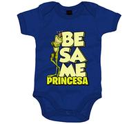 Body bebé dibujo divertido rana bésame princesa - Azul Royal, Talla única 12 meses