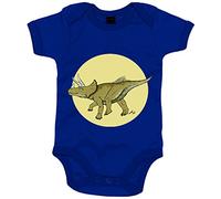 Body Bebé Dinozoico Triceratops Feliz - Azul Royal, Talla única 12 meses
