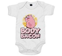 Body bebé divertido body bacon - Blanco, Talla única 12 meses
