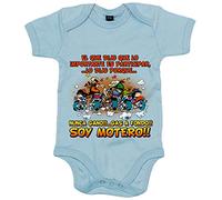 Body bebé El que dijo que lo importante es participar gas a fondo soy motero - Celeste, Talla única 12 meses