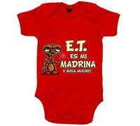 Body bebé esta es mi madrina y mola mucho parodia friki extraterrestre - Rojo, Talla única 12 meses