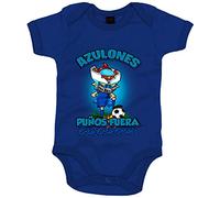 Body bebé frase azulones puños fuera parodia robot de los 80 para nostálgicos futboleros de Getafe - Azul Royal, Talla única 12 meses