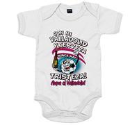 Body bebé frase con mi Valladolid y cerveza nunca hay tristeza para aficionado al fútbol - Blanco, Talla única 12 meses