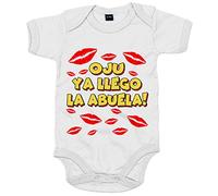 Body bebé frase divertida oju ya llegó la abuela - Blanco, Talla única 12 meses