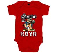 Body bebé frase el primero del Rayo para hincha de su equipo de fútbol - Rojo, Talla única 12 meses
