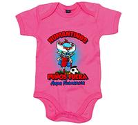 Body bebé frase numantinos puños fuera parodia robot de los 80 para nostálgicos futboleros - Rosa, Talla única 12 meses